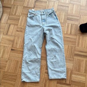 Levi's Light Wash Straight Leg Jeans - Light Blue